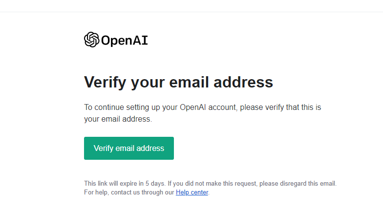 OpenAI verify email adress